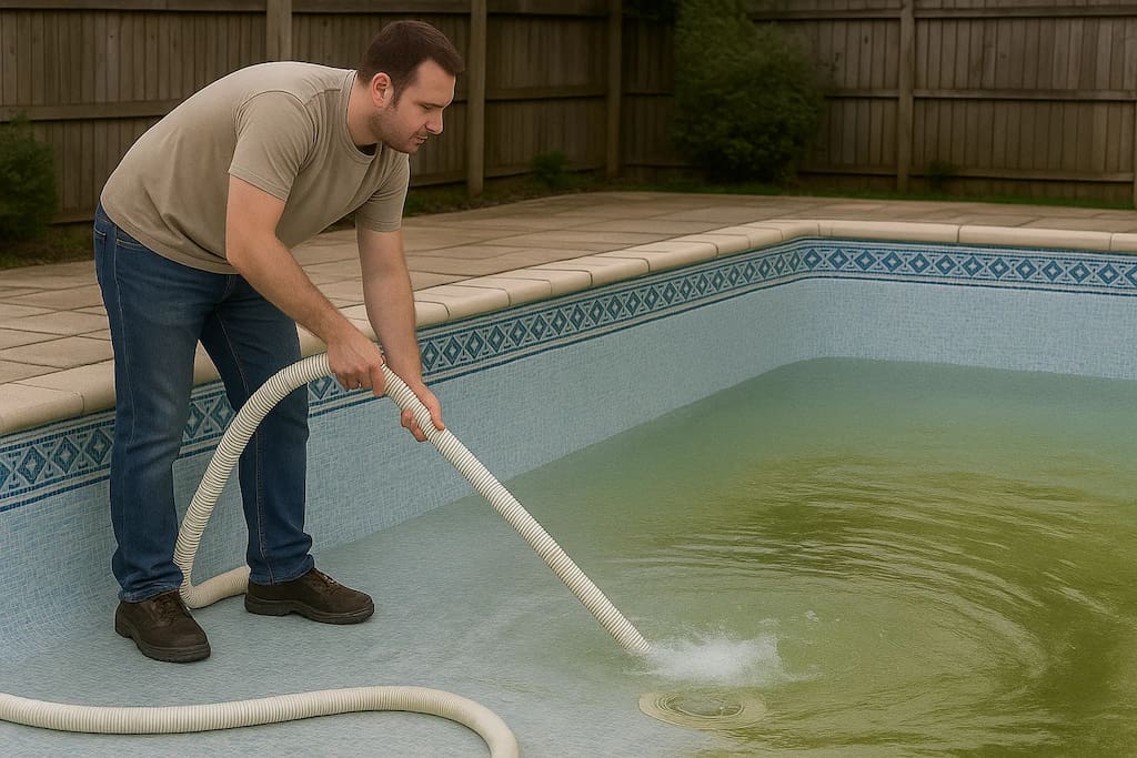 como vaciar una piscina
